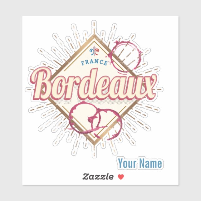 Bordeaux Nouvelle-Aquitaine France Retro Wine (Sheet)