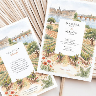 Bordeaux Place de la Bourse Wedding Invitation