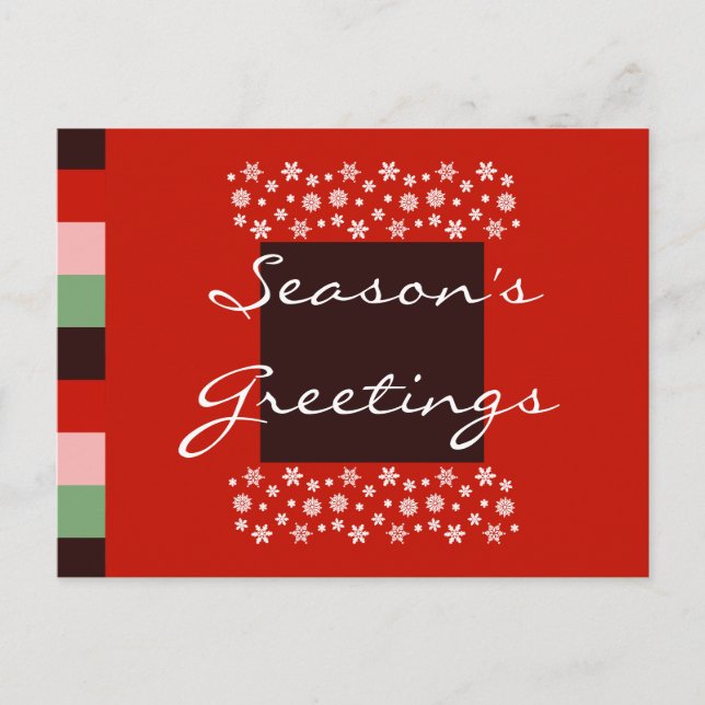 Bordeaux Red Pink Green Christmas Postcard (Front)