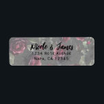 Bordeaux Red Roses Shadowy Grey Floral Wedding<br><div class="desc">Customise with any text.</div>