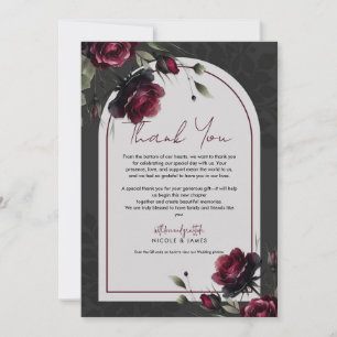 Bordeaux Red Roses Shadowy Grey Floral Wedding Invitation