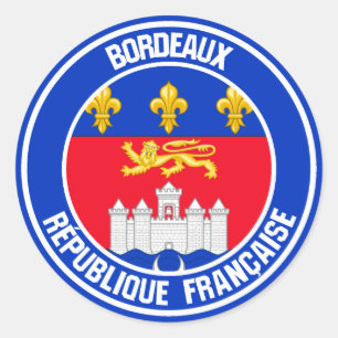 Bordeaux Round Emblem Classic Round Sticker