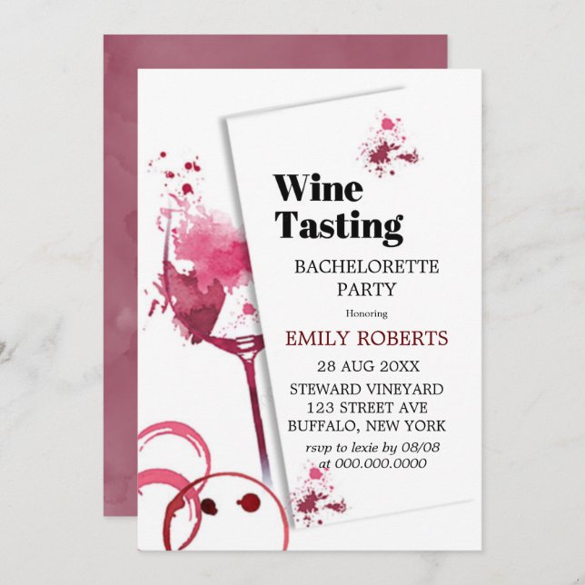 Bordeaux Wine Tasting Bachelorette Party  (Front/Back)