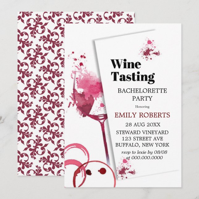 Bordeaux Wine Tasting Bachelorette Party  (Front/Back)