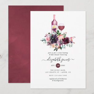 Bordeaux Wine Tasting Bridal Shower Invitation