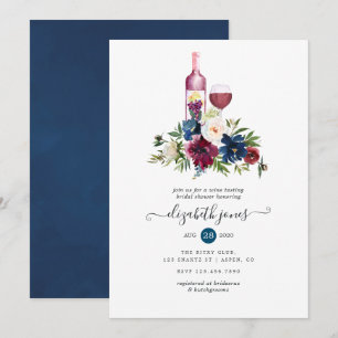 Bordeaux Wine Tasting Bridal Shower Invitation