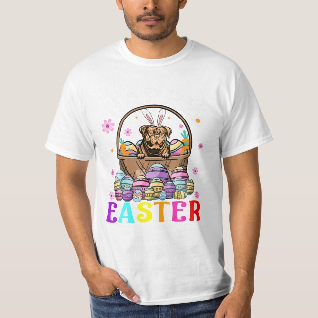 Bordeauzx Dog Happy Easter Bun T-Shirt (Front)