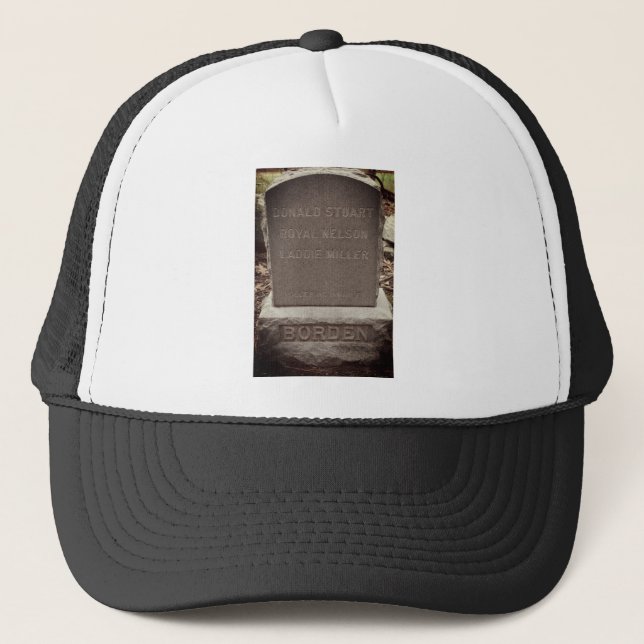 BORDEN Headstone - Lizzie Borden Dogs Trucker Hat (Front)