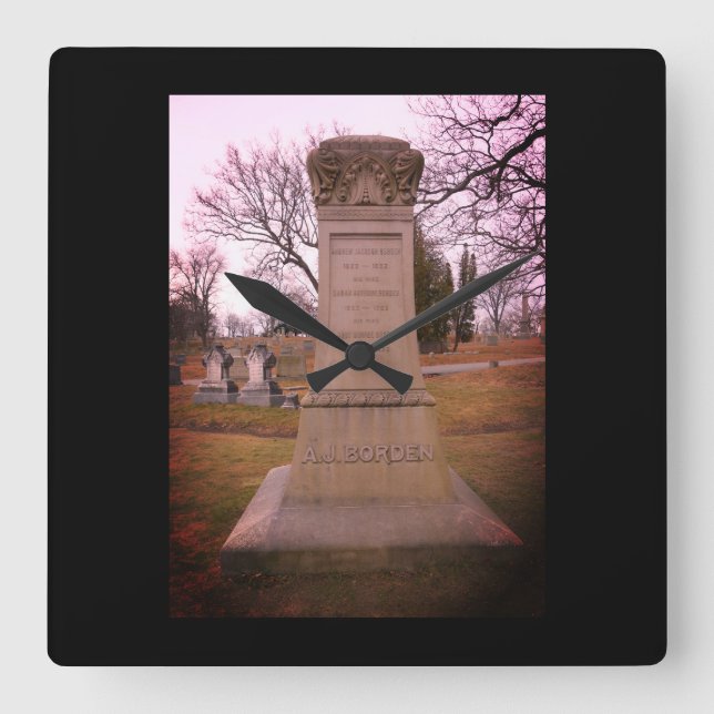 Borden Monument, Fall River, MA - A.J. Borden Square Wall Clock (Front)