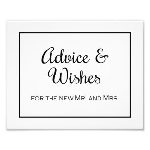 Border Advice and Wishes Wedding Print Photo Print