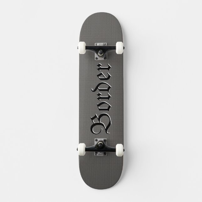 Border Check Tartan Scottish Plaid Pattern Skateboard (Front)