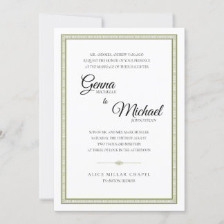 Border Classic Wedding Invitation