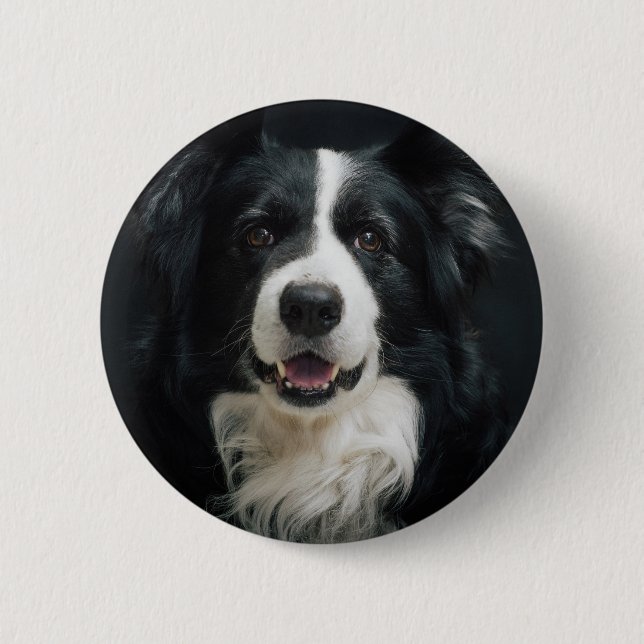 border-collie 6 cm round badge (Front)