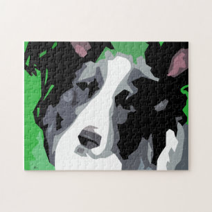 Border Collie Abstract Dog Jigsaw Puzzle