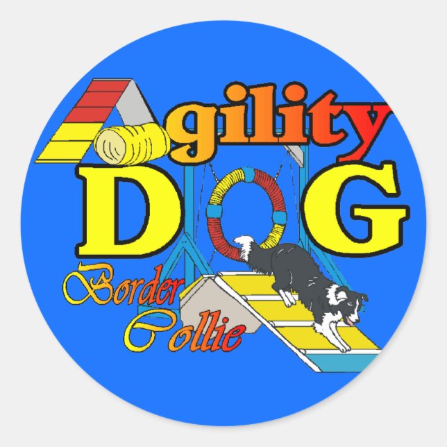 Border Collie Agility Gifts Classic Round Sticker (Front)