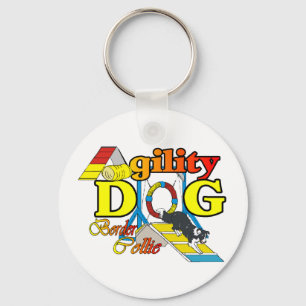 Border Collie Agility Gifts Key Ring