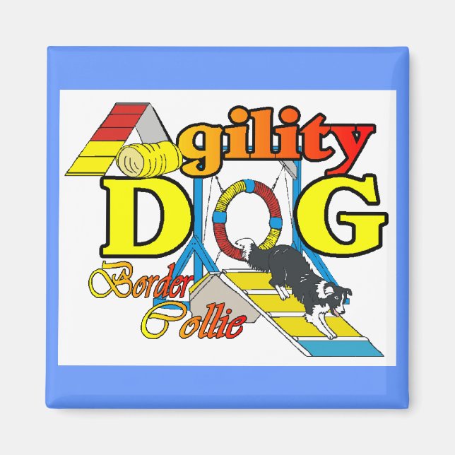 Border Collie Agility Gifts Magnet (Front)