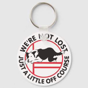 Border Collie Agility Off Course Key Ring