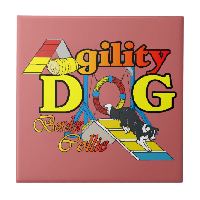 Border Collie Agility Tile (Front)