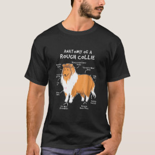 Border Collie-Anatomy Of A Rough Collie Dog Puppy T-Shirt