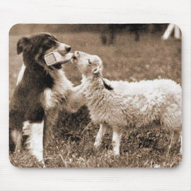 "Border Collie and Lamb"~Mousepad Mouse Mat (Front)