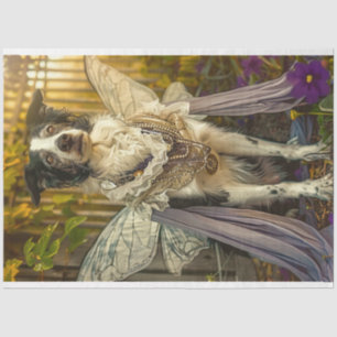 Border Collie Angel Celestial Decoupage Tissue Paper