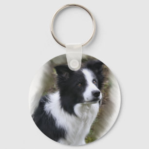 Border Collie Art Gifts Key Ring