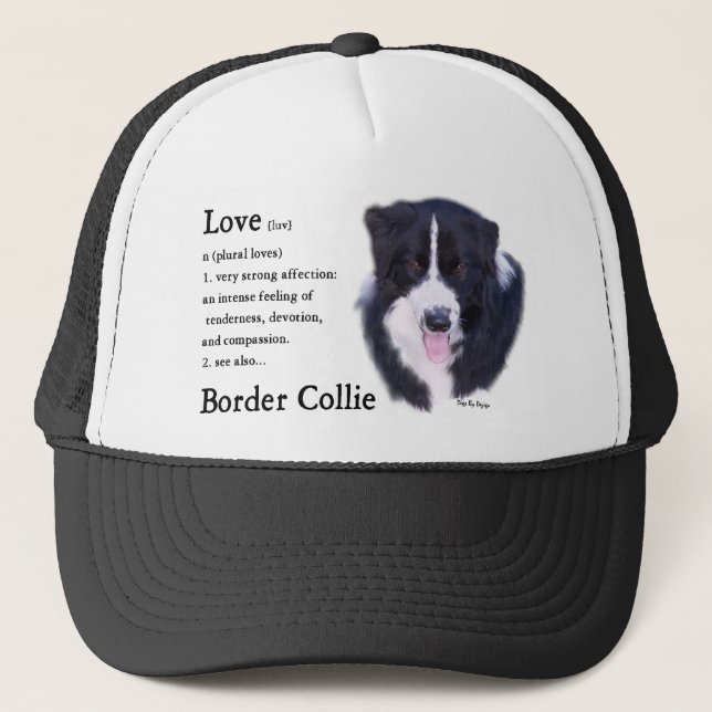 Border Collie Art Gifts Trucker Hat (Front)
