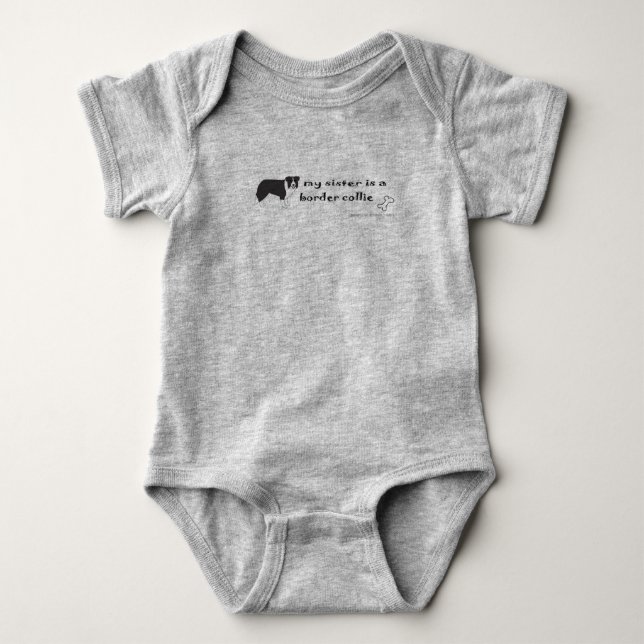 border collie baby bodysuit (Front)