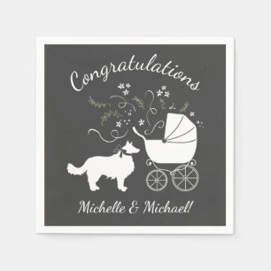 Border Collie Baby Shower Napkin