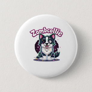 Border Collie BC Zombie Dog Halloween Essential T- 6 Cm Round Badge