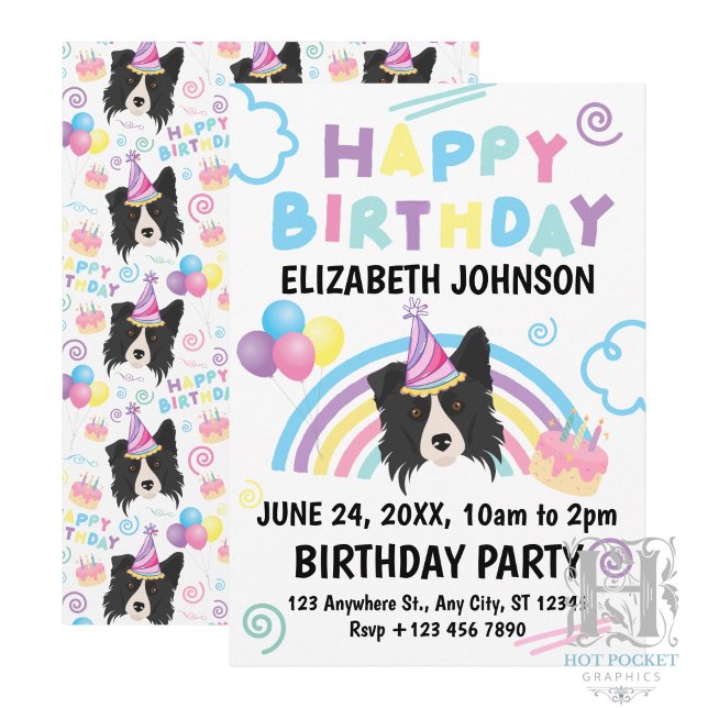 Border Collie Birthday Invitation (Creator Uploaded)
