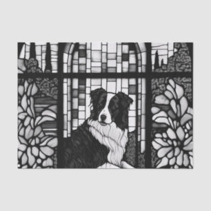 Border Collie Black and White Dogs Shower Curtain Tissue Paper