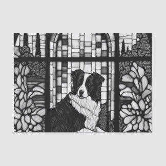 Border Collie Black and White Dogs Shower Curtain Tissue Paper