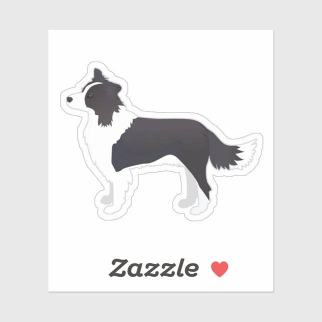 Border Collie Black Dog Breed Side View Silhouette (Sheet)