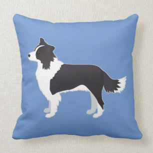 Border Collie Black Dog Breed Side View Silhouette Cushion
