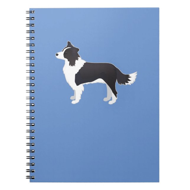 Border Collie Black Dog Breed Side View Silhouette Notebook (Front)