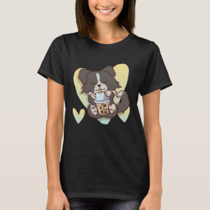 Border Collie Boba Bubble Tea Dog T-Shirt