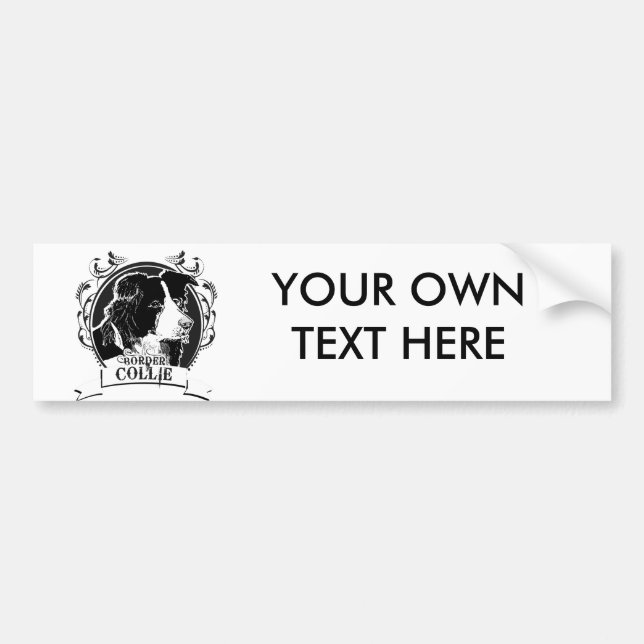 BORDER COLLIE BUMPER STICKER (Front)