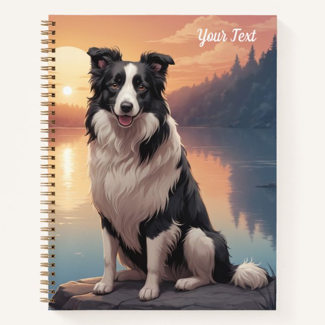 Border Collie by Lake Notebook (Front)