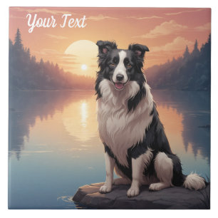 Border Collie by Lake Tile