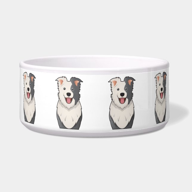 Border Collie Cartoon Portrait (Front)