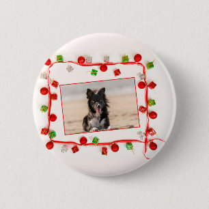 Border Collie Christmas 6 Cm Round Badge