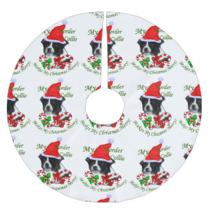 Border Collie Christmas Brushed Polyester Tree Skirt