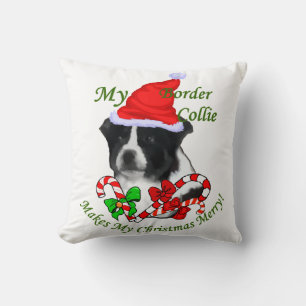 Border Collie Christmas Cushion