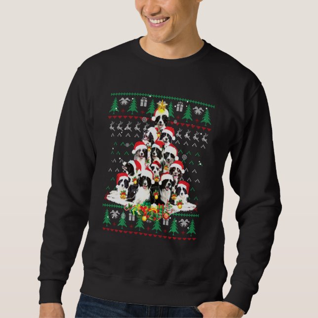 Border Collie Christmas Dog Lover Ugly Sweater Xma (Front)