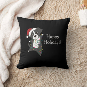 Border Collie Christmas Dog Winter Animals Dogs Cushion