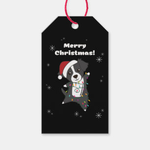 Border Collie Christmas Dog Winter Animals Dogs Gift Tags