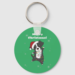 Border Collie Christmas Dog Winter Animals Dogs Ke Key Ring
