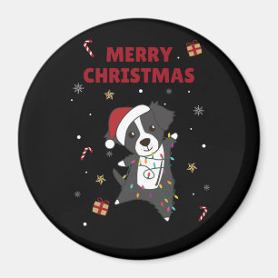 Border Collie Christmas Dog Winter Animals Dogs Magnet